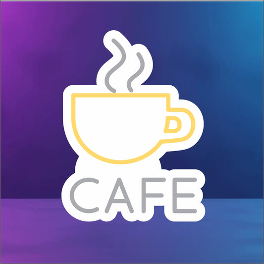 Cafe Neon Sign with Cup